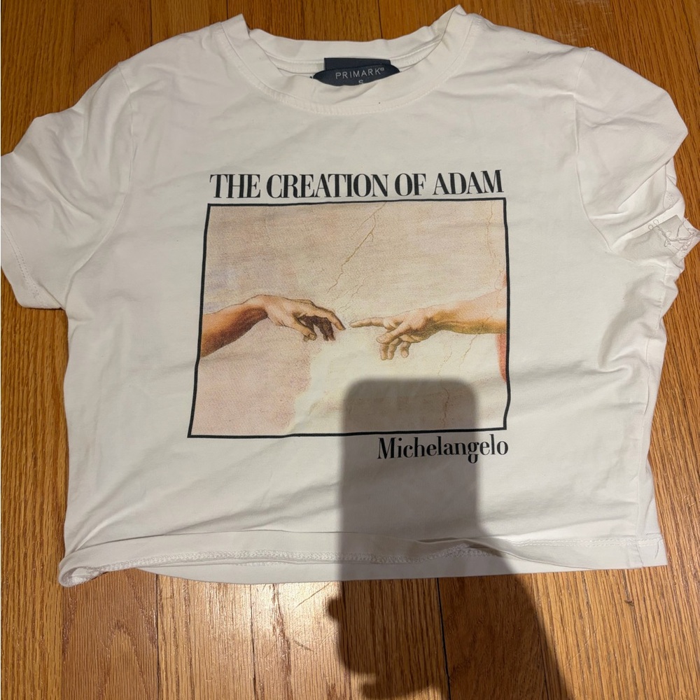 Primark White Michelangelo Graphic Tee